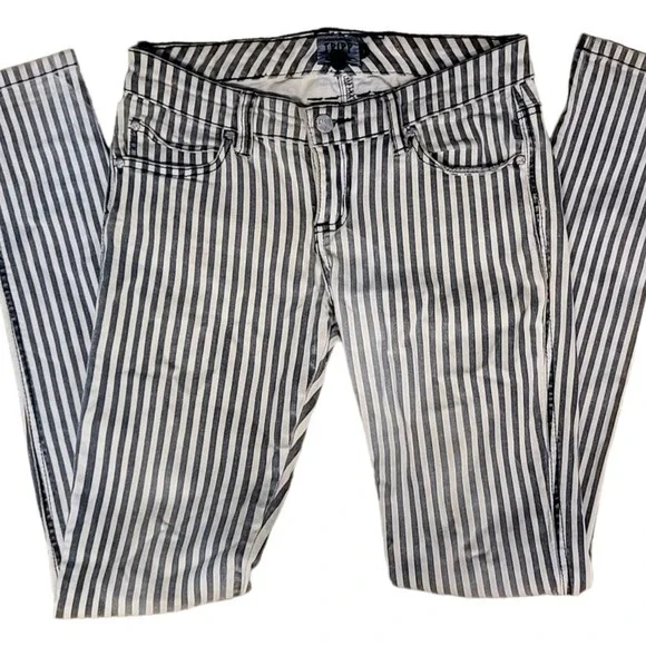 TRIPP NYC | Daang Goodman | Narrow Stripe Rocker | B&W Pinstripe Skinny Jeans - Picture 1 of 5
